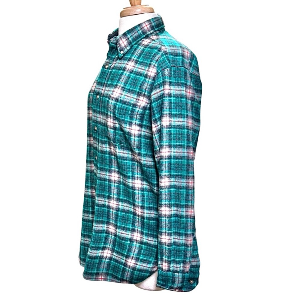 Pendleton Men’s Medium Wool Turquoise Green and Blue Plaid Shirt - Picture 3 of 8